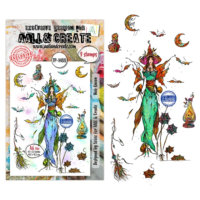 AALL & Create TP-1488 Web Queen stempelsett A6 halloween