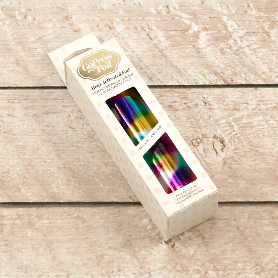 Couture Creations GoPress folie Rainbow Spots 125mm x 5m speilblank