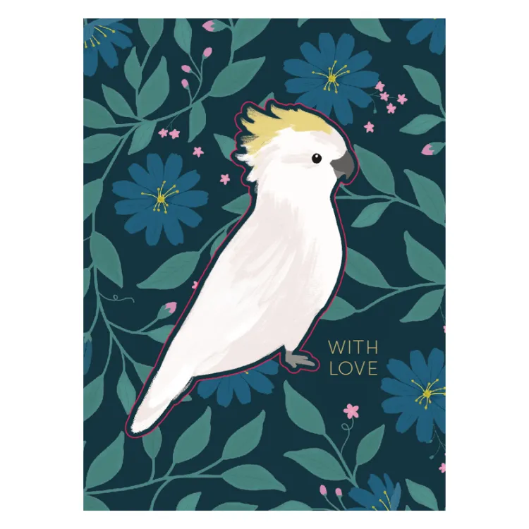KaiserCraft Bird Song gratulasjonskort Cockatoo Garden