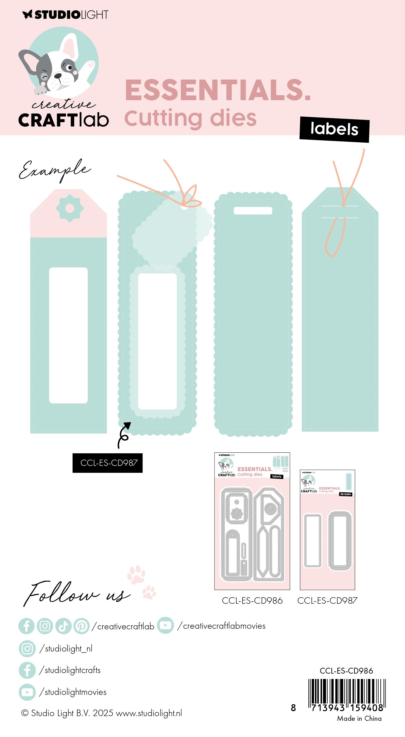 Creative Craftlab Essentials Labels dies etiketter