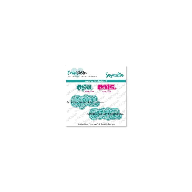 CarlijnDesign Opa Oma CDSN-0176 dies brush med outline