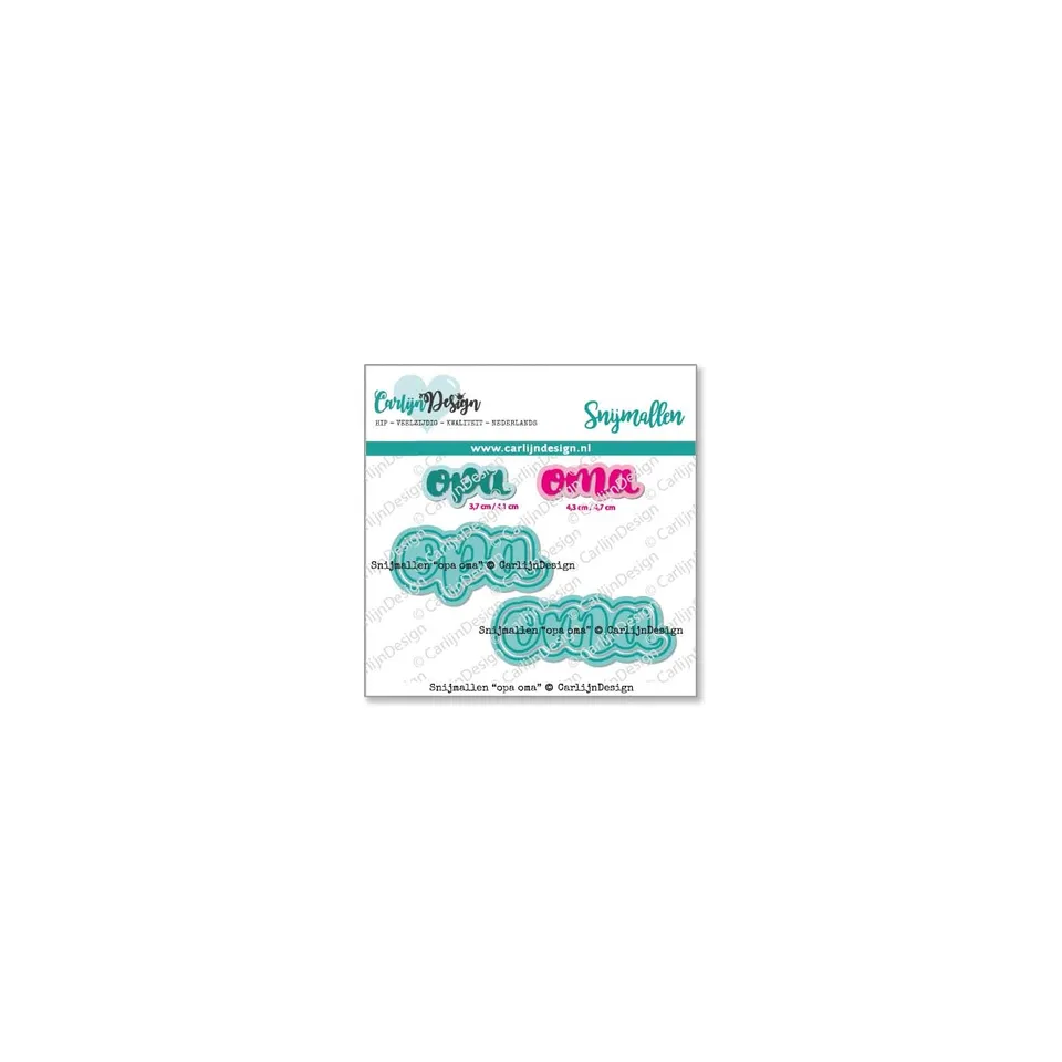 CarlijnDesign Opa Oma CDSN-0176 dies brush med outline