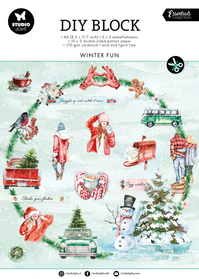 Studio Light Essentials Die-cut Paper Pad vinter papirblokk