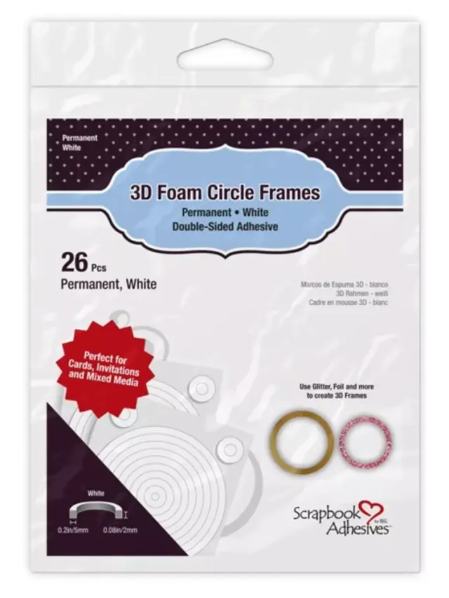 Korthobby Foam 3D Circle Frames puter hvit