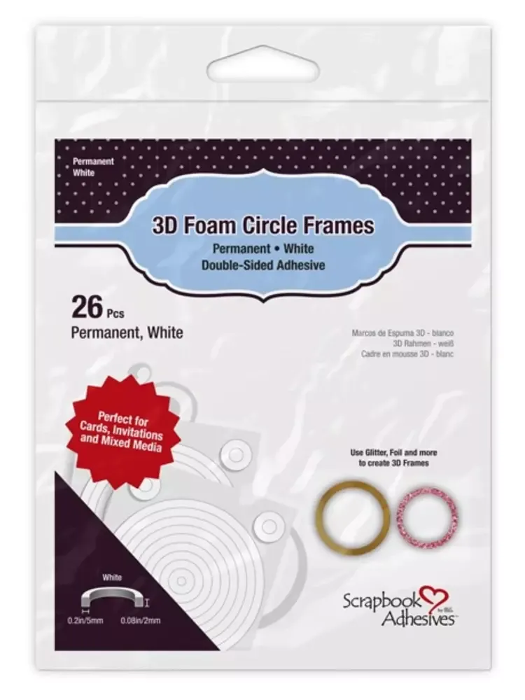 Korthobby Foam 3D Circle Frames puter hvit