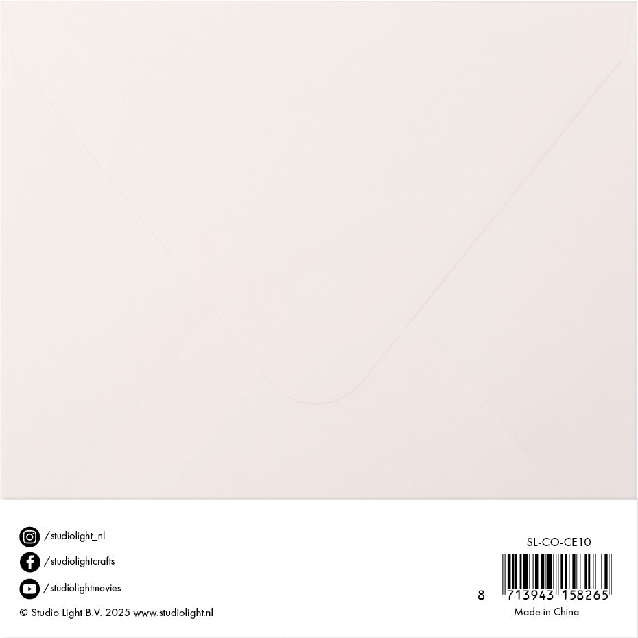 Studio Light Essentials kort og konvolutter krem 6x6