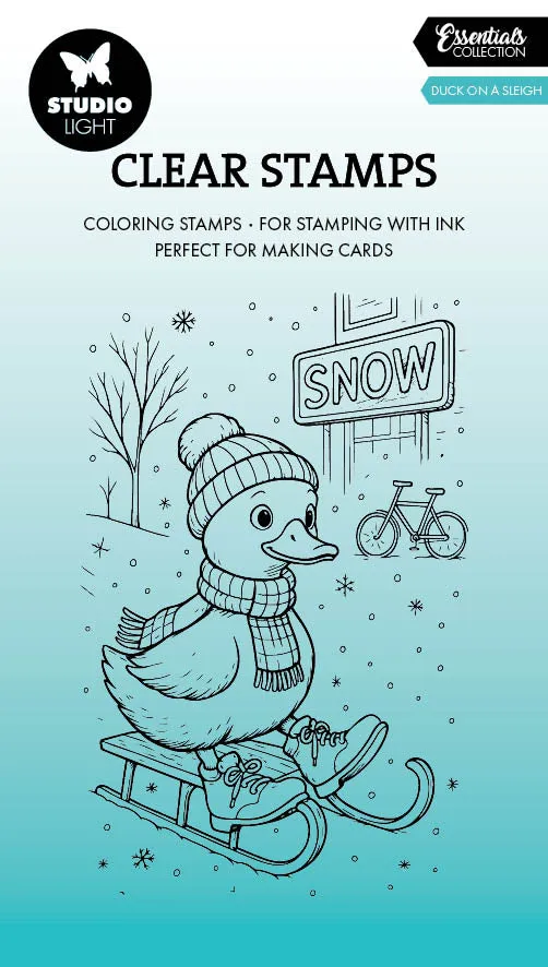 Studio Light Essentials Duck on a sleigh julestempel and