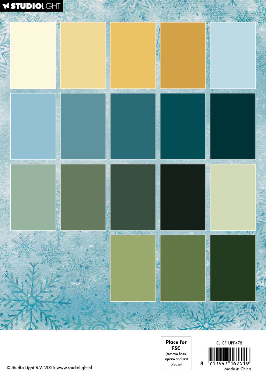 Studio Light Christmas Forest Unicolor papirblokk 36 ark