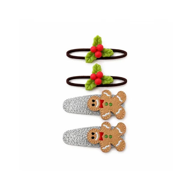 KaiserCraft hårsett barn Holly 4-pakn spenner+strikk