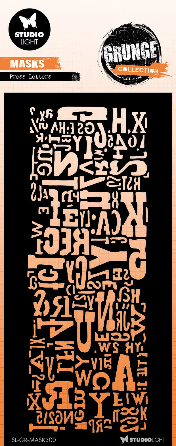 Studio Light Grunge Press Letters mask sjablong