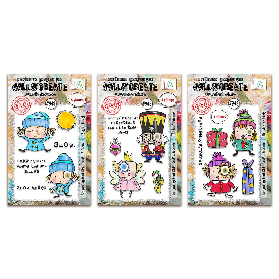 AALL & Create Winter Girls stempelsett 3x A7 jule