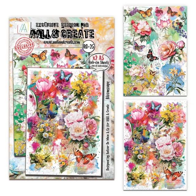 AALL & Create RO-25 Bloomscape rub-ons A5 blomster