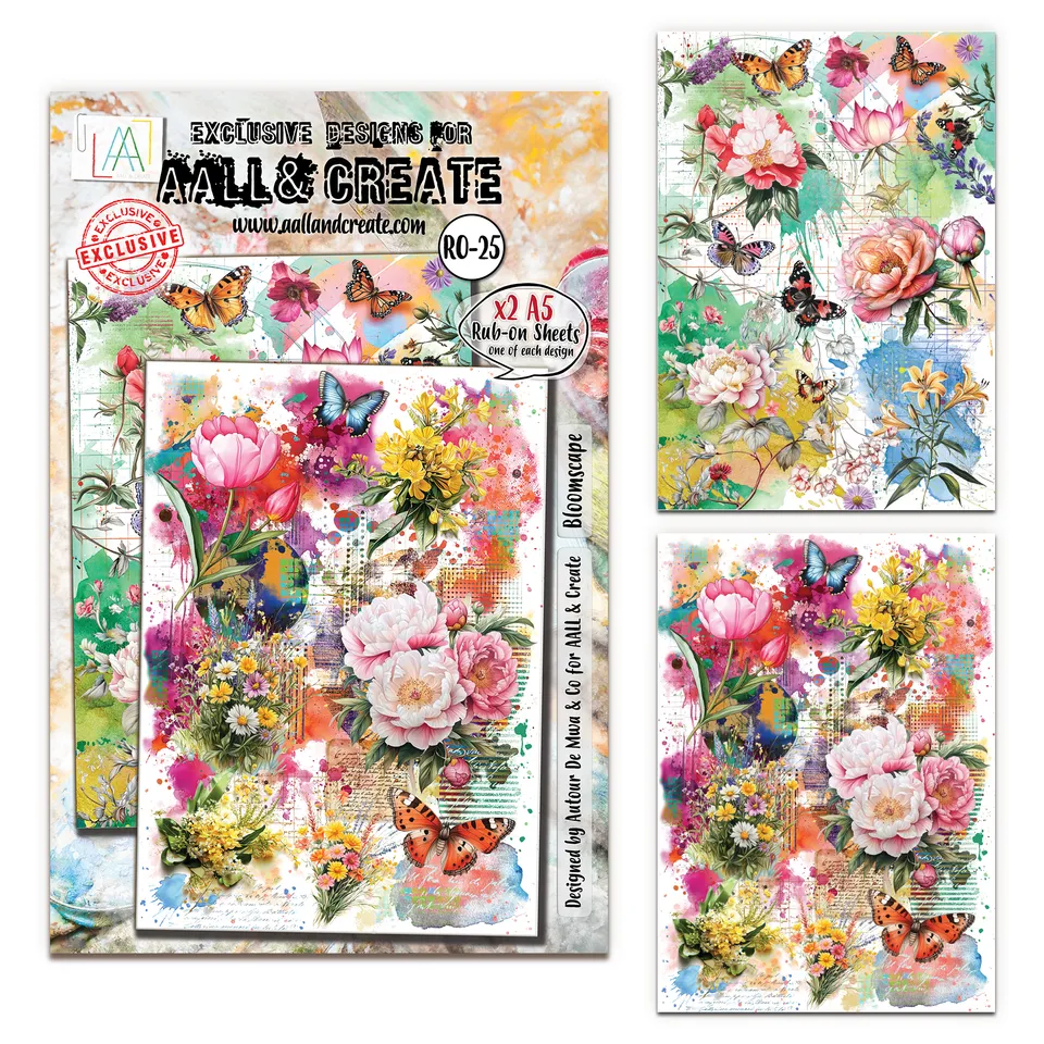 AALL & Create RO-25 Bloomscape rub-ons A5 blomster