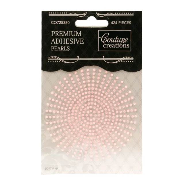 Couture Creations Soft Pink selvklebende perler 2 mm 424 stk