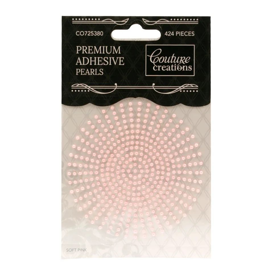 Couture Creations Soft Pink selvklebende perler 2 mm 424 stk