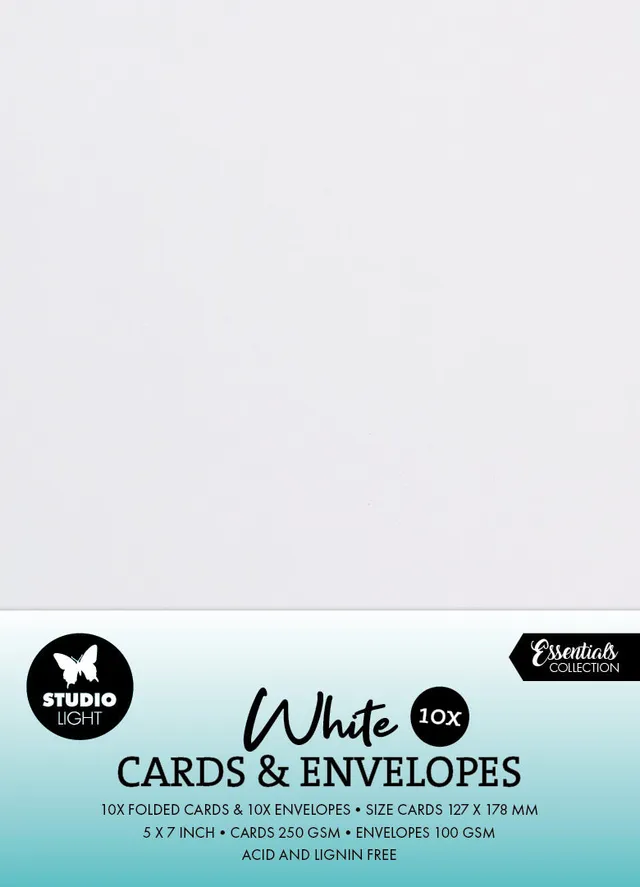 Studio Light Essentials White 5x7 kort med konvolutt