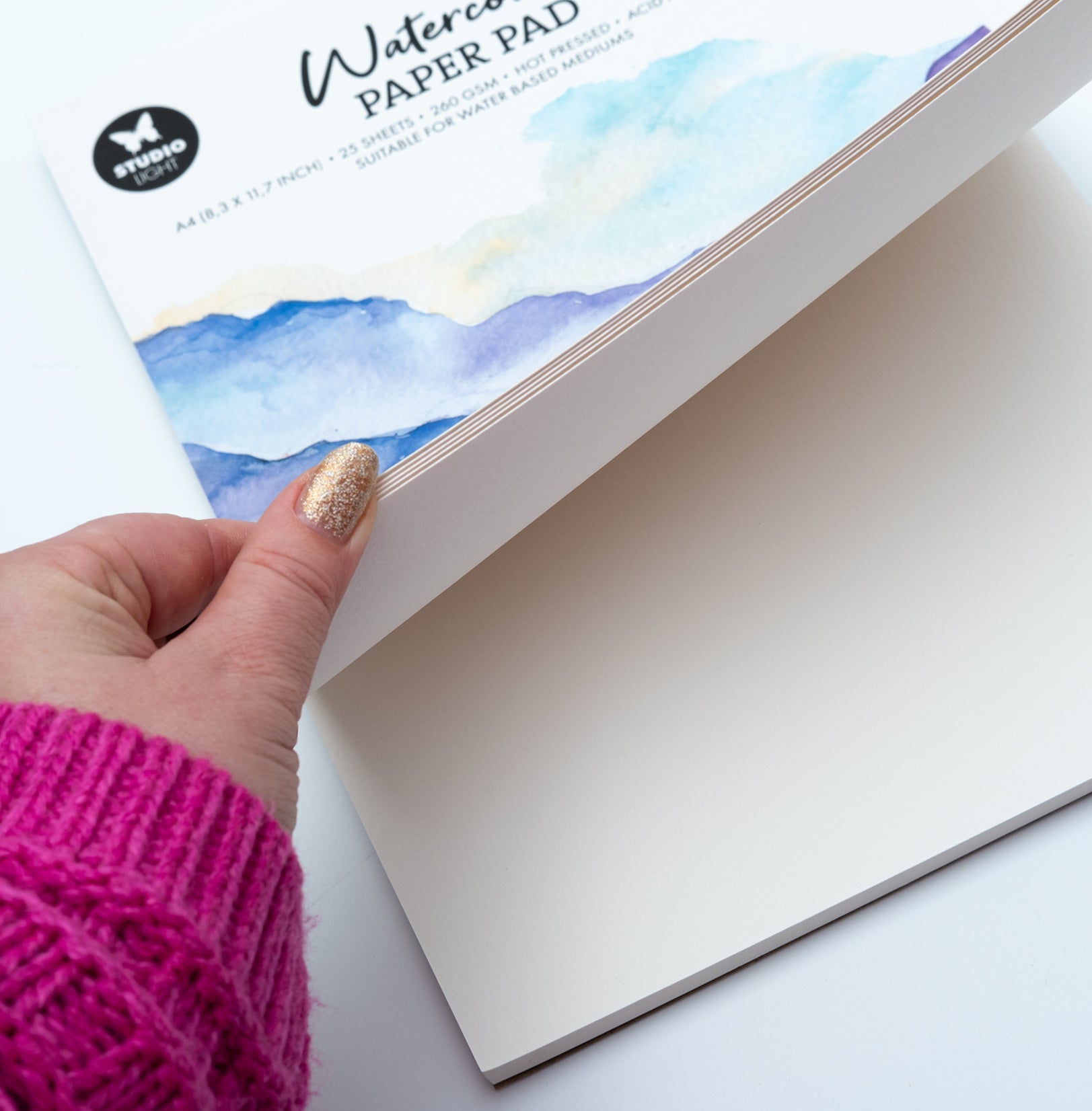 Studio Light Essentials akvarellblokk A4 25 ark 260 g