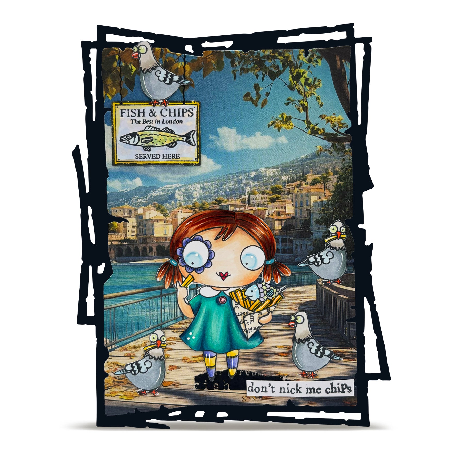 AALL & Create TP-1325 Fish ‘n Chips stempelsett A7 humor