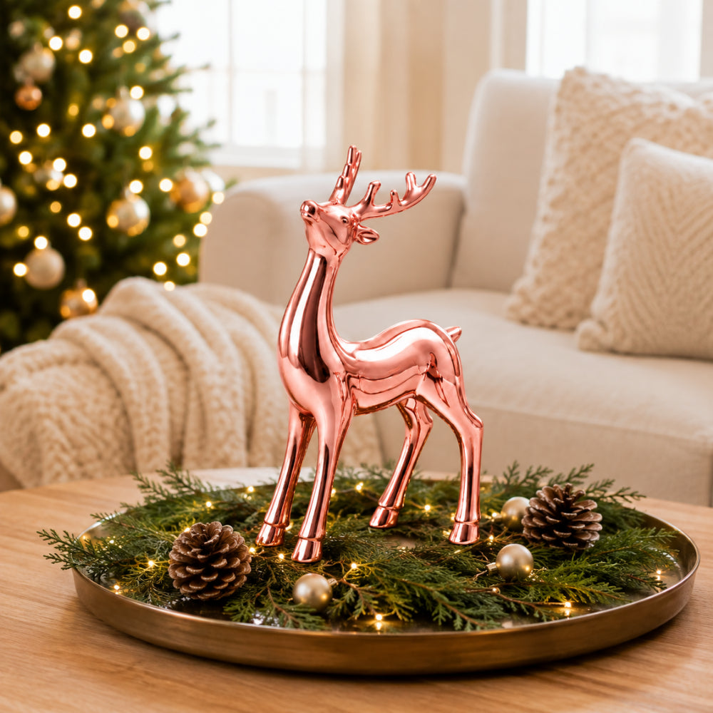 KaiserCraft Holly Days Large Alloy Elk julepynt rosa