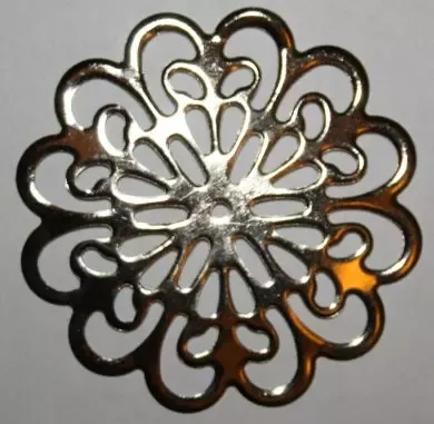 Korthobby Ornament stort metallpynt sølv