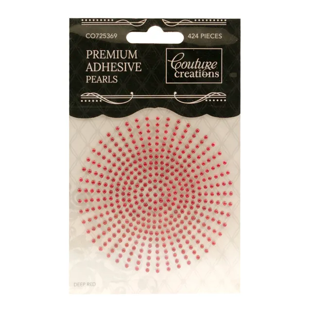 Couture Creations selvklebende perler deep red 2 mm 424 stk