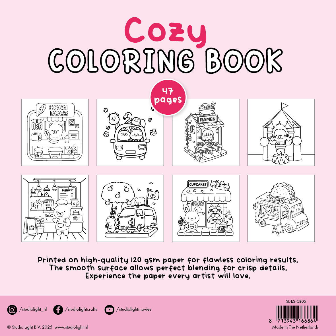 Studio Light Essentials fargebok Cozy 05 48 ark kosemotiver