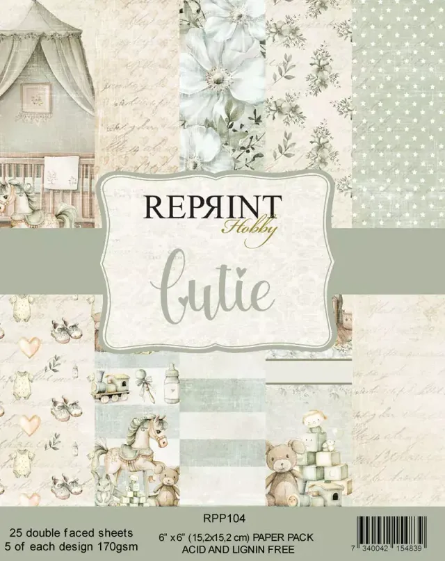 Reprint Cutie Collection mønsterpapir 15x15 cm