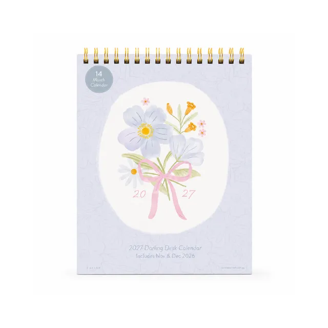 KaiserCraft Darling skrivebordskalender 2027 14 mnd fargerik