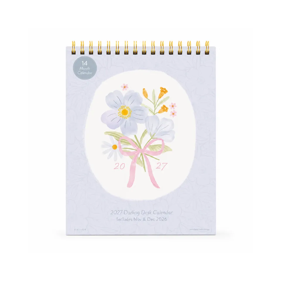 KaiserCraft Darling skrivebordskalender 2027 14 mnd fargerik