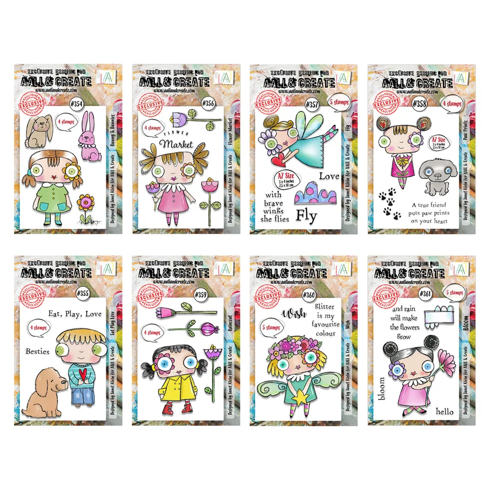 AALL & Create Love Market stempelsett A7 8-pk klar