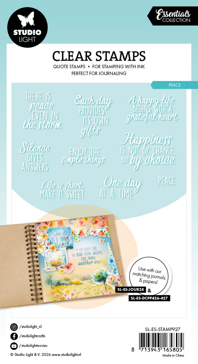 Studio Light Essentials Quotes Peace clear stamp tekst
