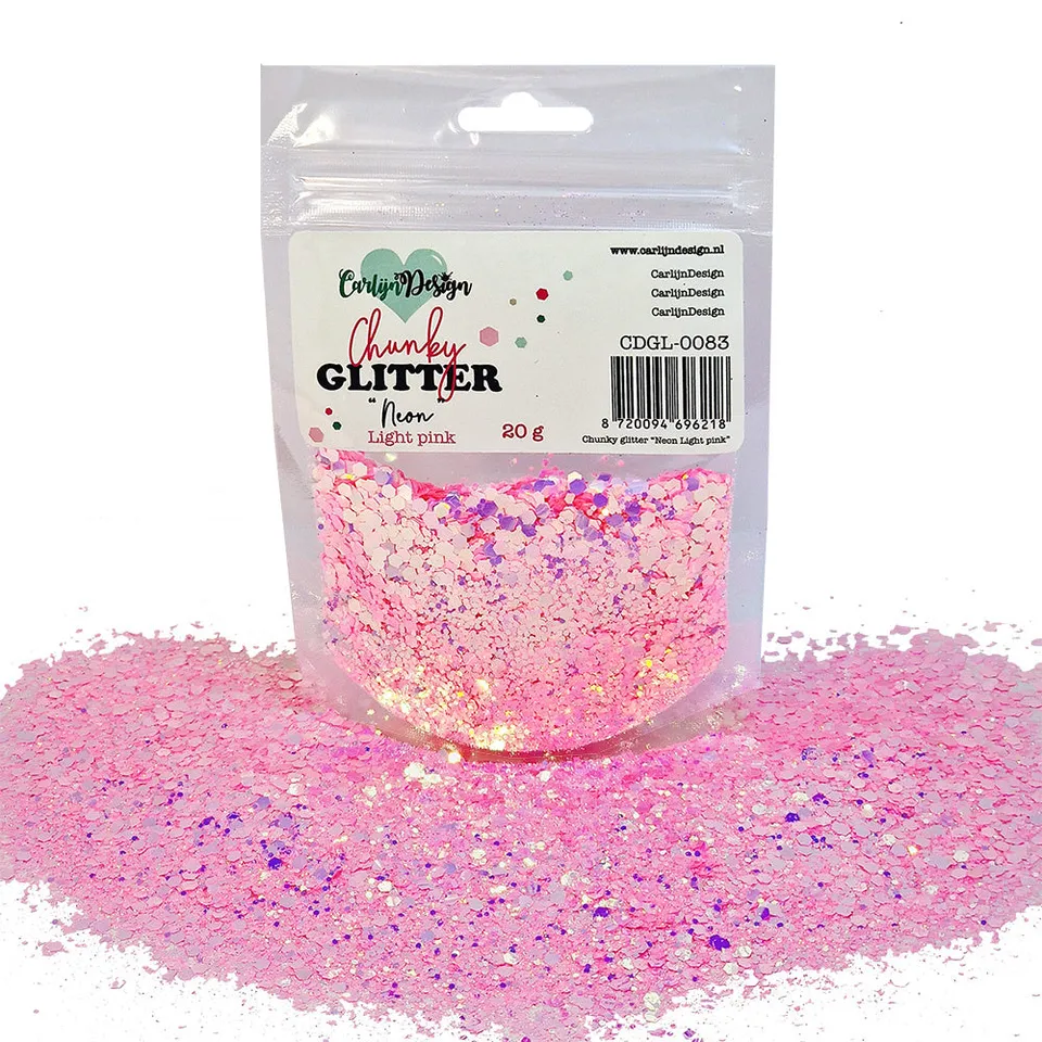 CarlijnDesign Chunky Neon Light Pink glitter 20 g