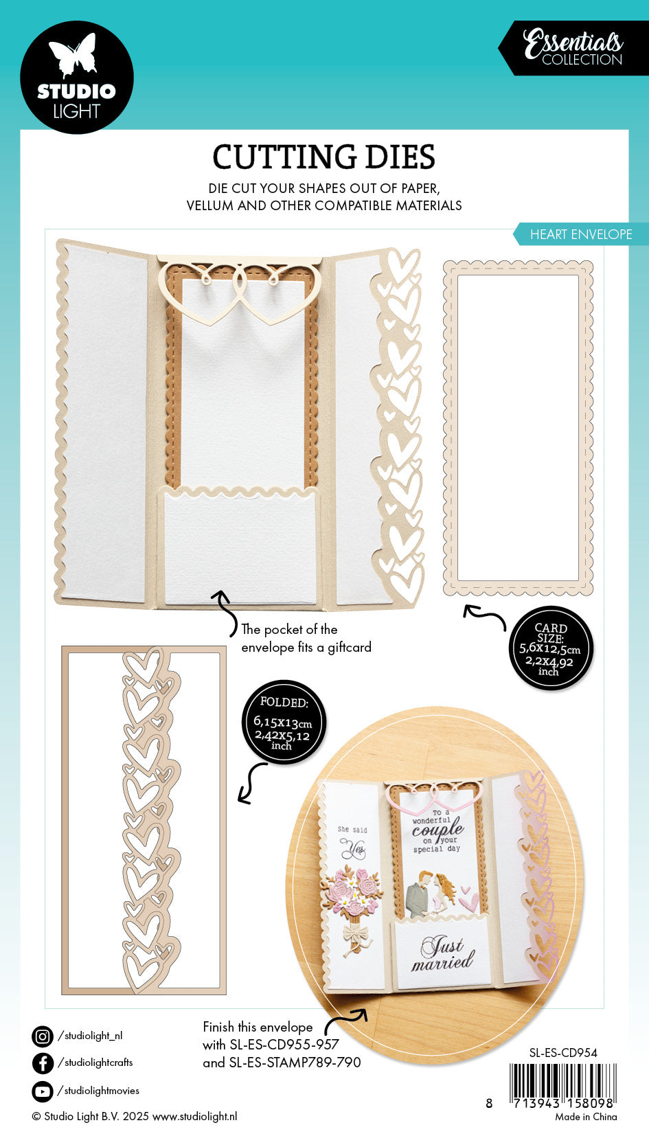 Studio Light Essentials Heart Envelope dies hjertekonvolutt