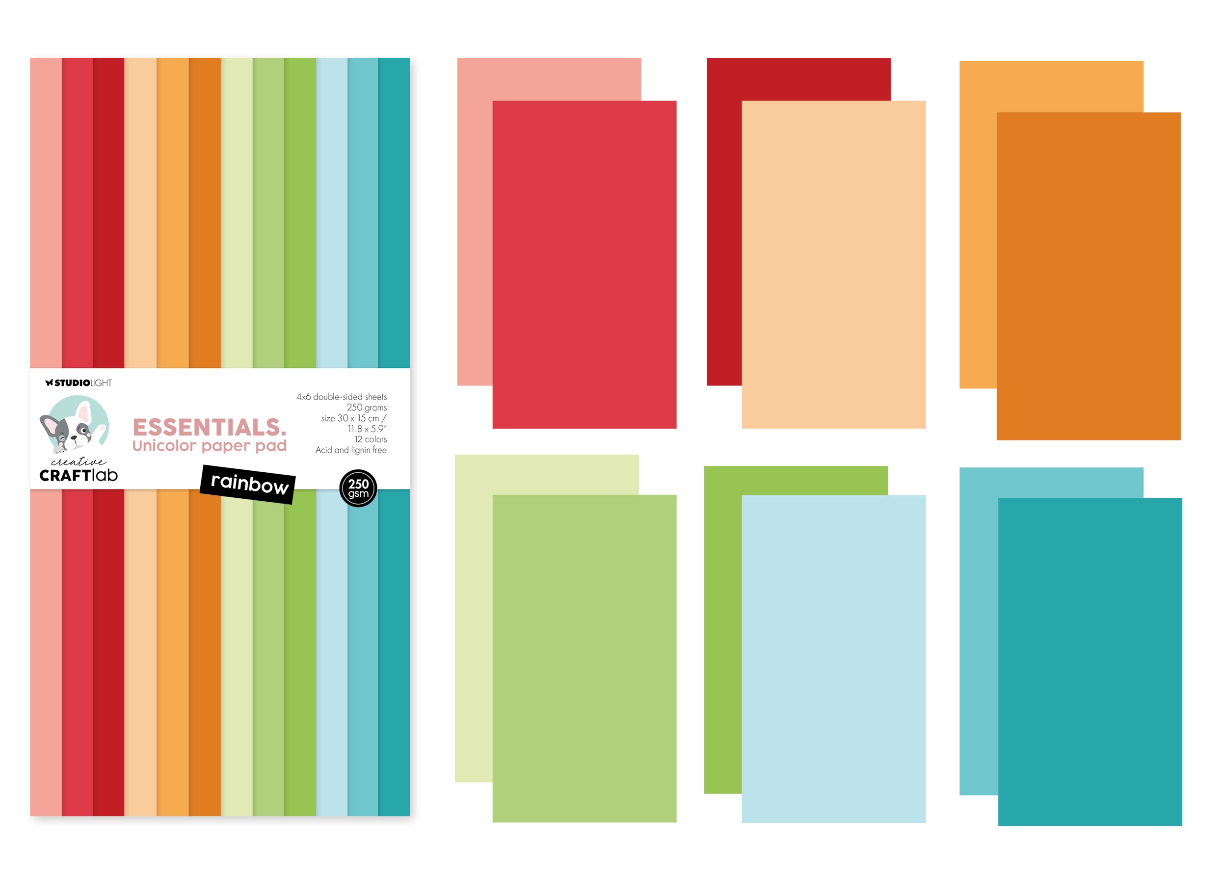 Creative Craftlab Essentials papirblokk rainbow