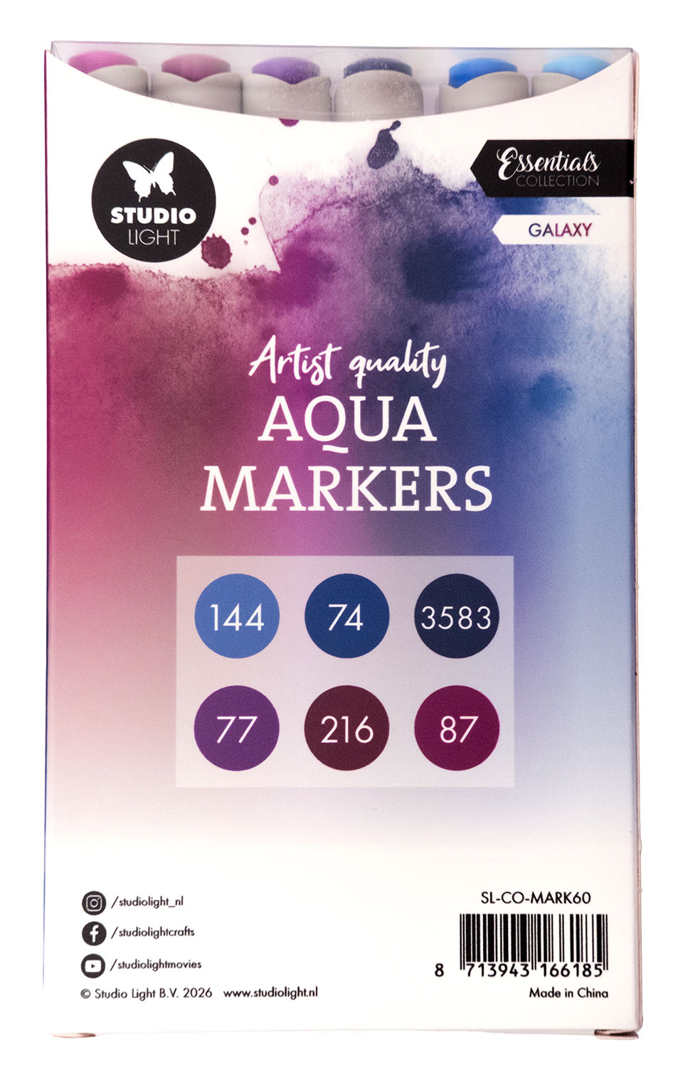 Studio Light Essentials Galaxy aquamarkere 6 stk vannbaserte