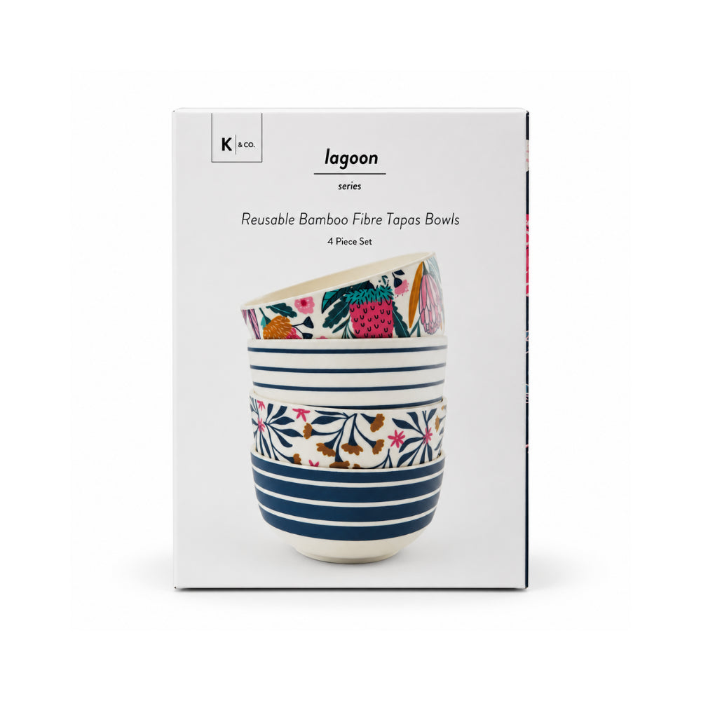 K&Co. Lagoon Banksia Multi tapasskåler bambus 4-pak