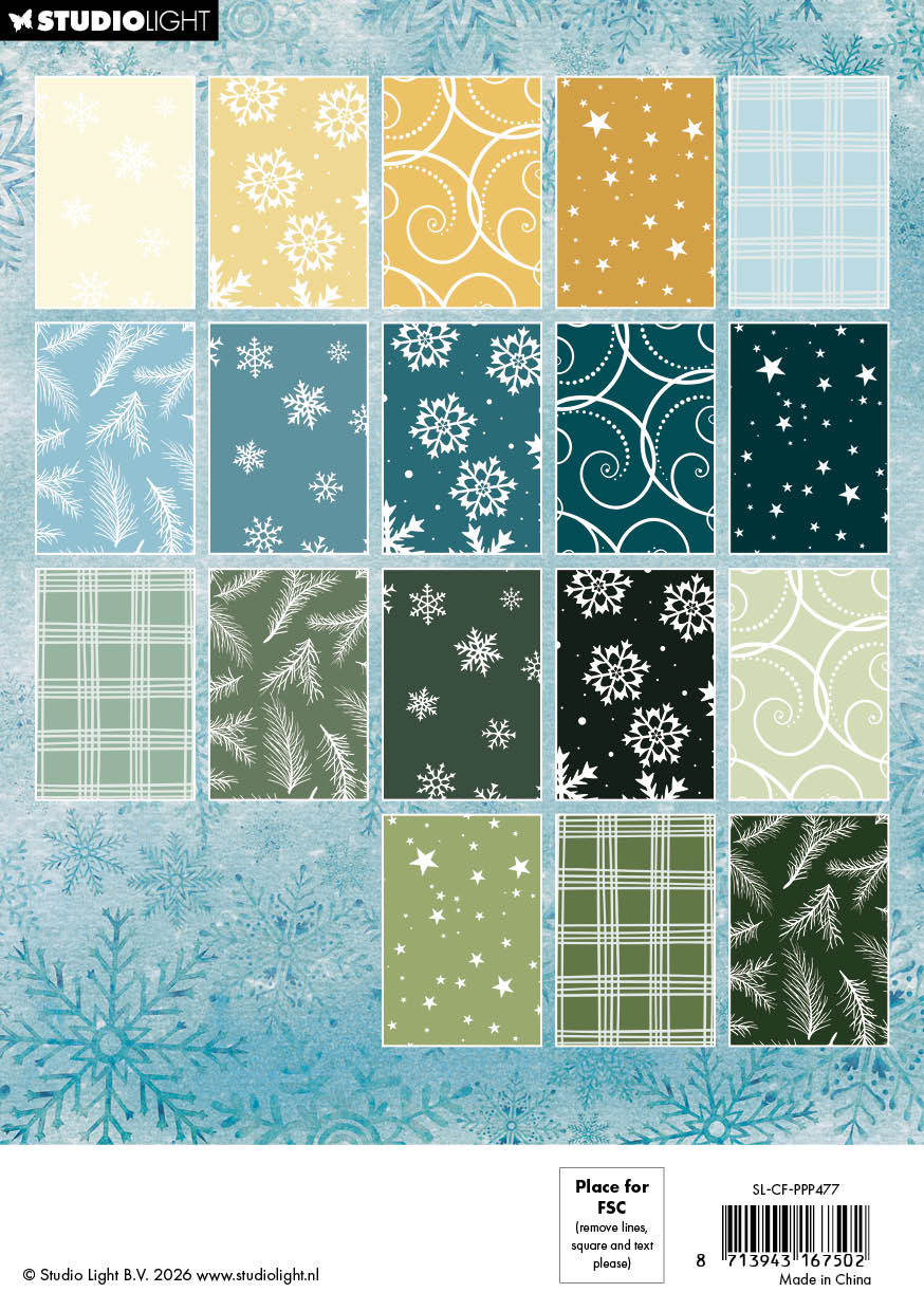 Studio Light Christmas Forest Pattern papirblokk 36 ark