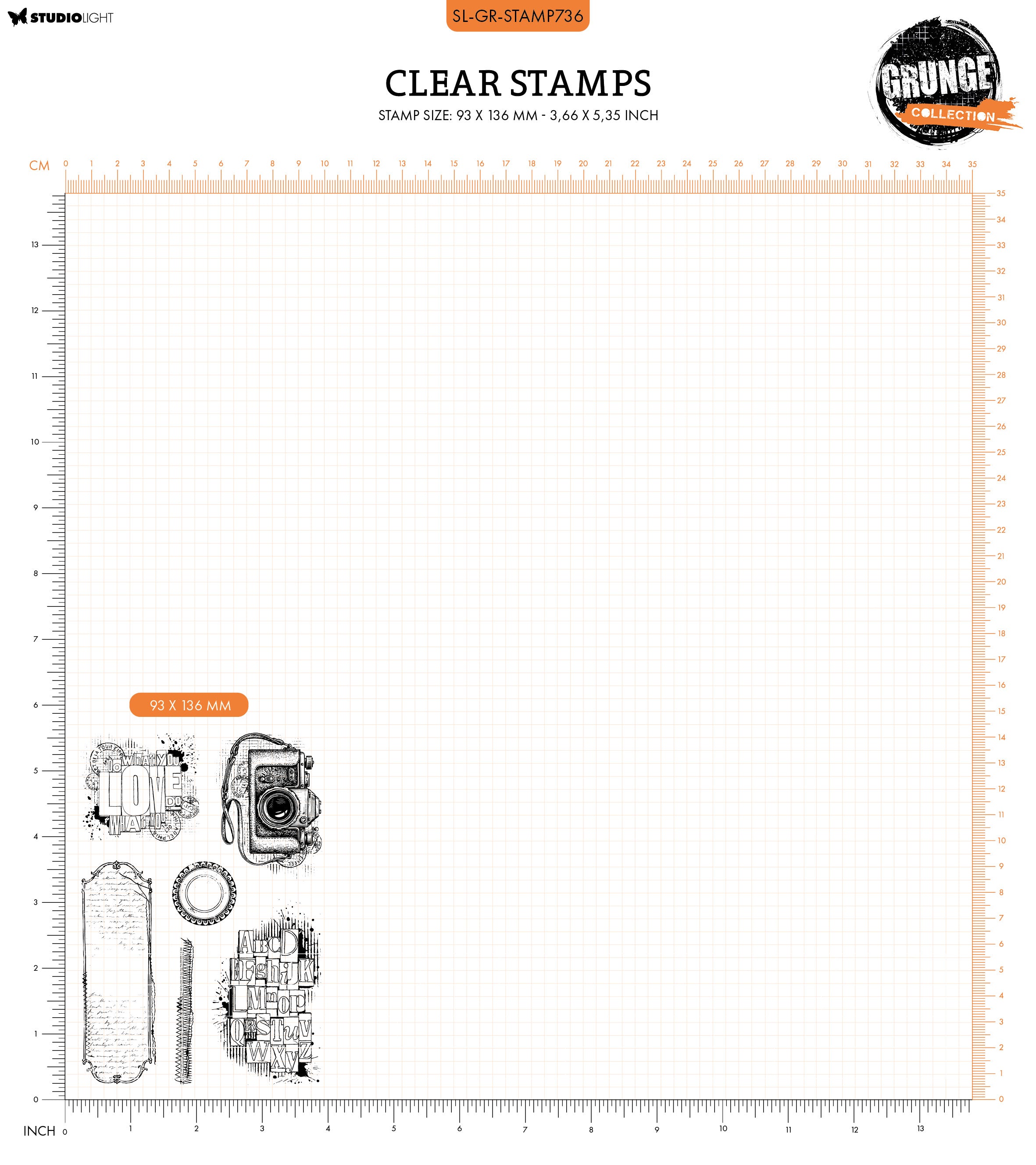 Studio Light Grunge Collection clear stamp kamera grunge