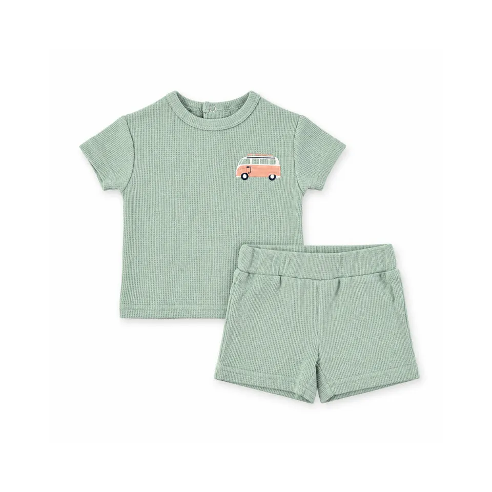 KaiserCraft Salty Toes Baby Waffle Co-Ord babysett combi bomull