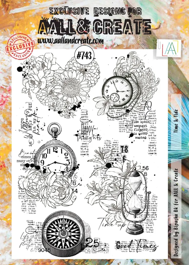 Aall and Create #743 Time & Tide stempelsett A4 havmotiv
