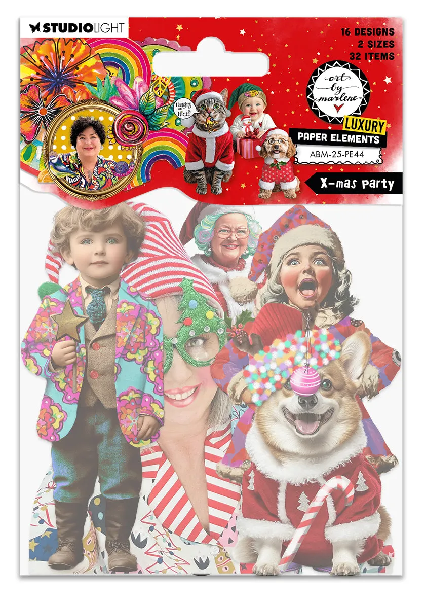 Art by Marlene X-mas Party paper elements 32 deler