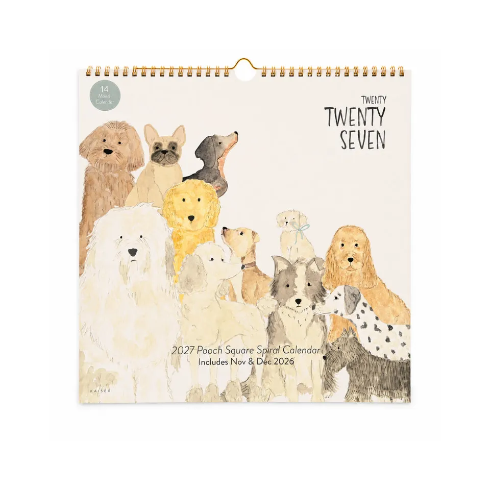 KaiserCraft Pooch 2027 spiral-kalender 14 mnd hund