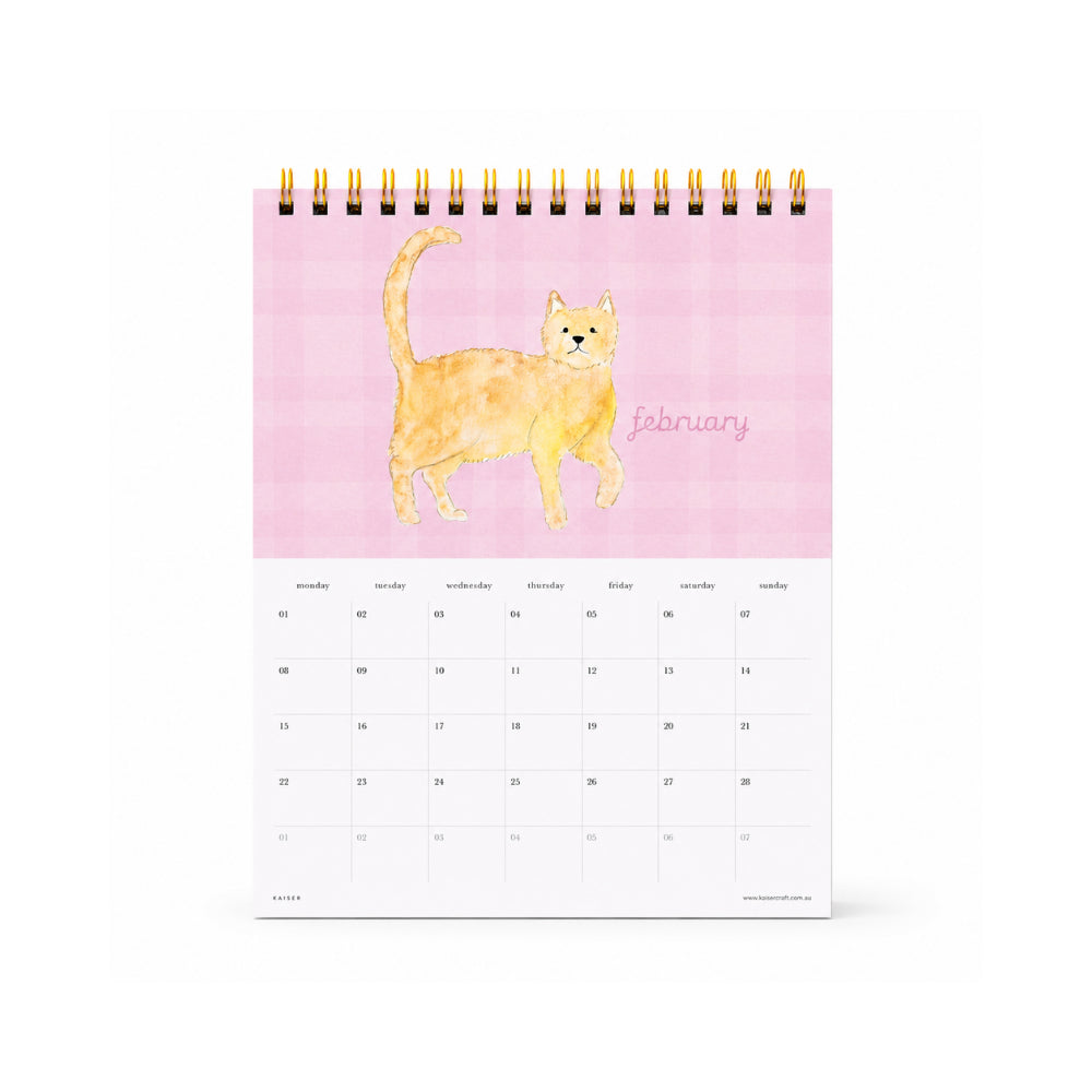 KaiserCraft Meow 2027 bordkalender 14 måneder
