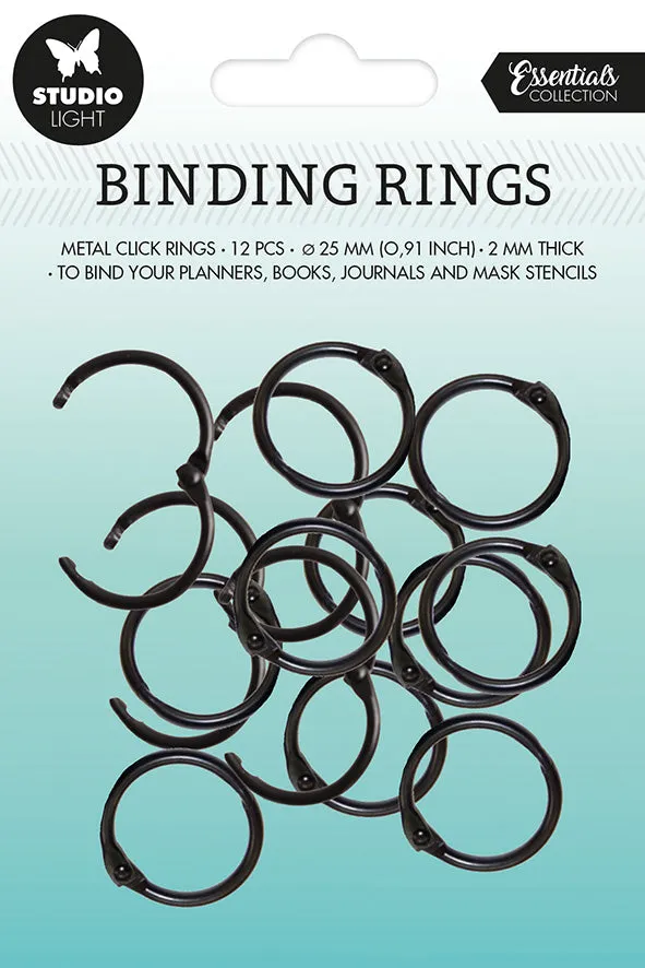 Studio Light Essentials Binding Click Rings sorte 12-pk 25 mm