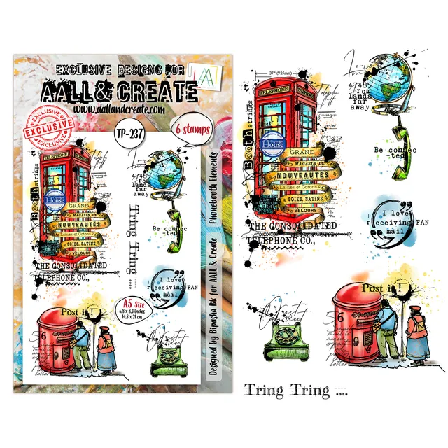 Aall and Create TP-237 Phonebooth Elements stempelsett A5