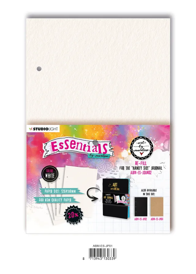 Art by Marlene Essentials journalsider hvit 20 stk 125x180 mm