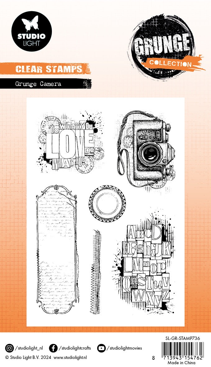 Studio Light Grunge Collection clear stamp kamera grunge