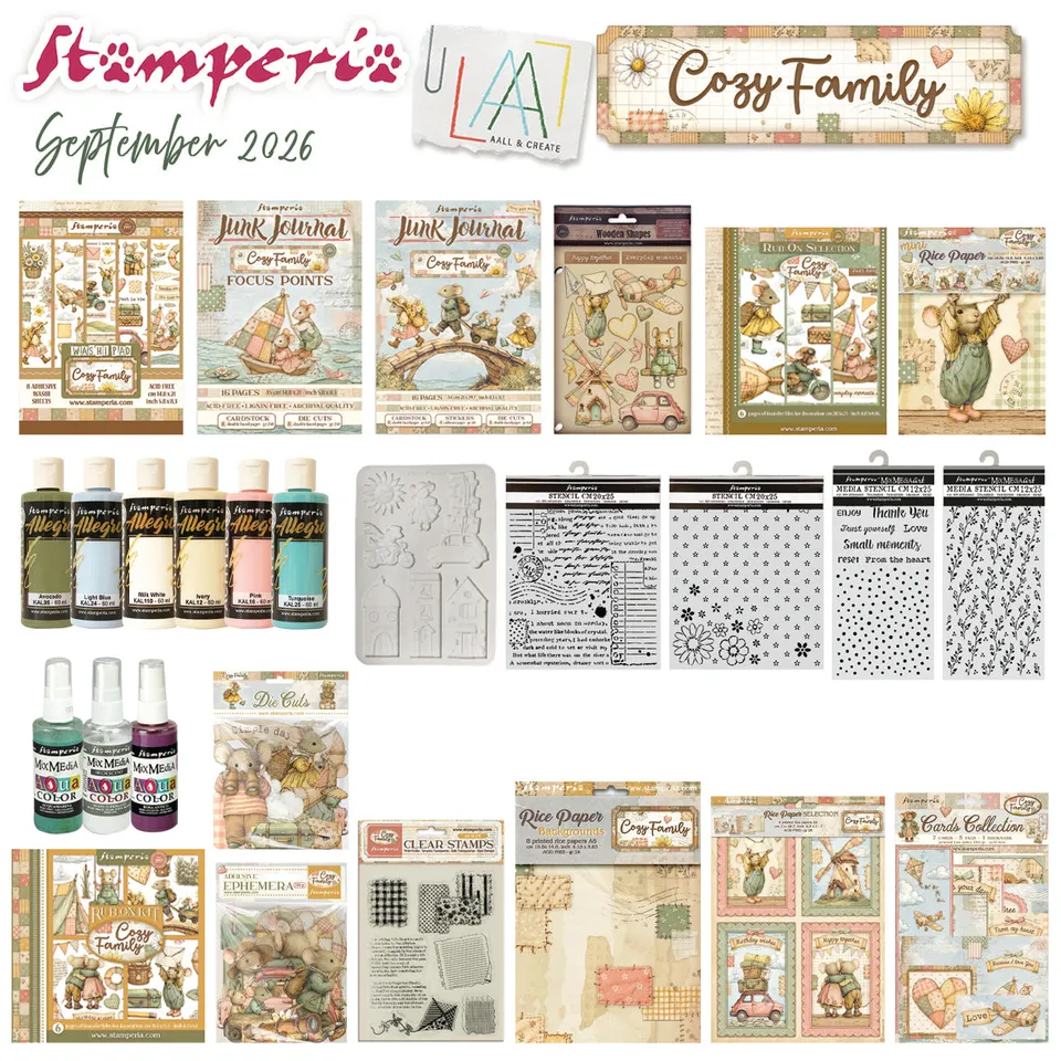 Stamperia Cozy Family scrapbooksett komplett bundle