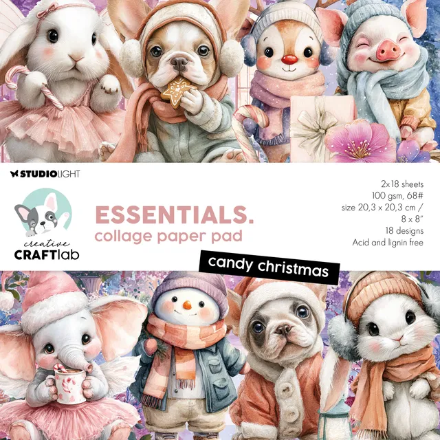 Studio Light Essentials Candy Christmas collage papirblokk 36 ark