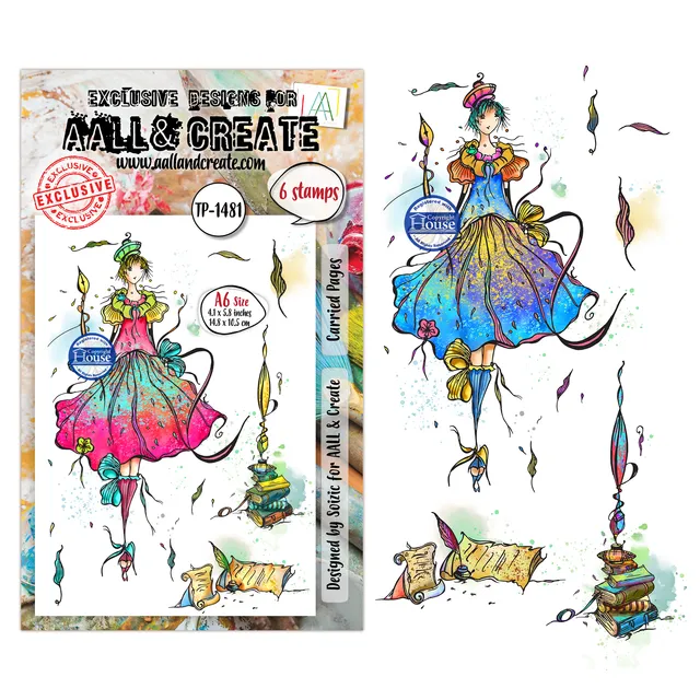 AALL & Create TP-1481 Carried Pages stempelsett A6 tekst